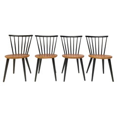 Retro Spindle Back Dining Chairs in the Style of Ilmari Tapiovaara, 1960s