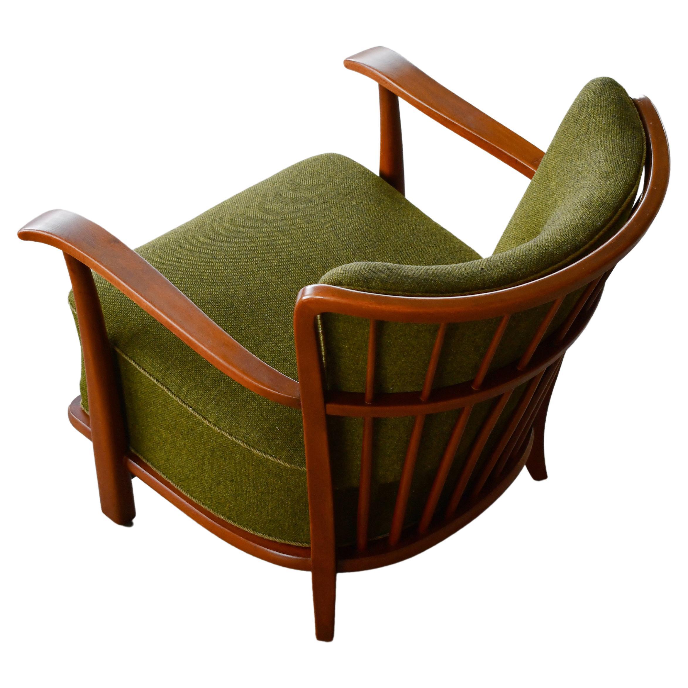 Spindle Back Lounge Chair by Frits Schlegel Model 1594 for Fritz Hansen, 1940s For Sale