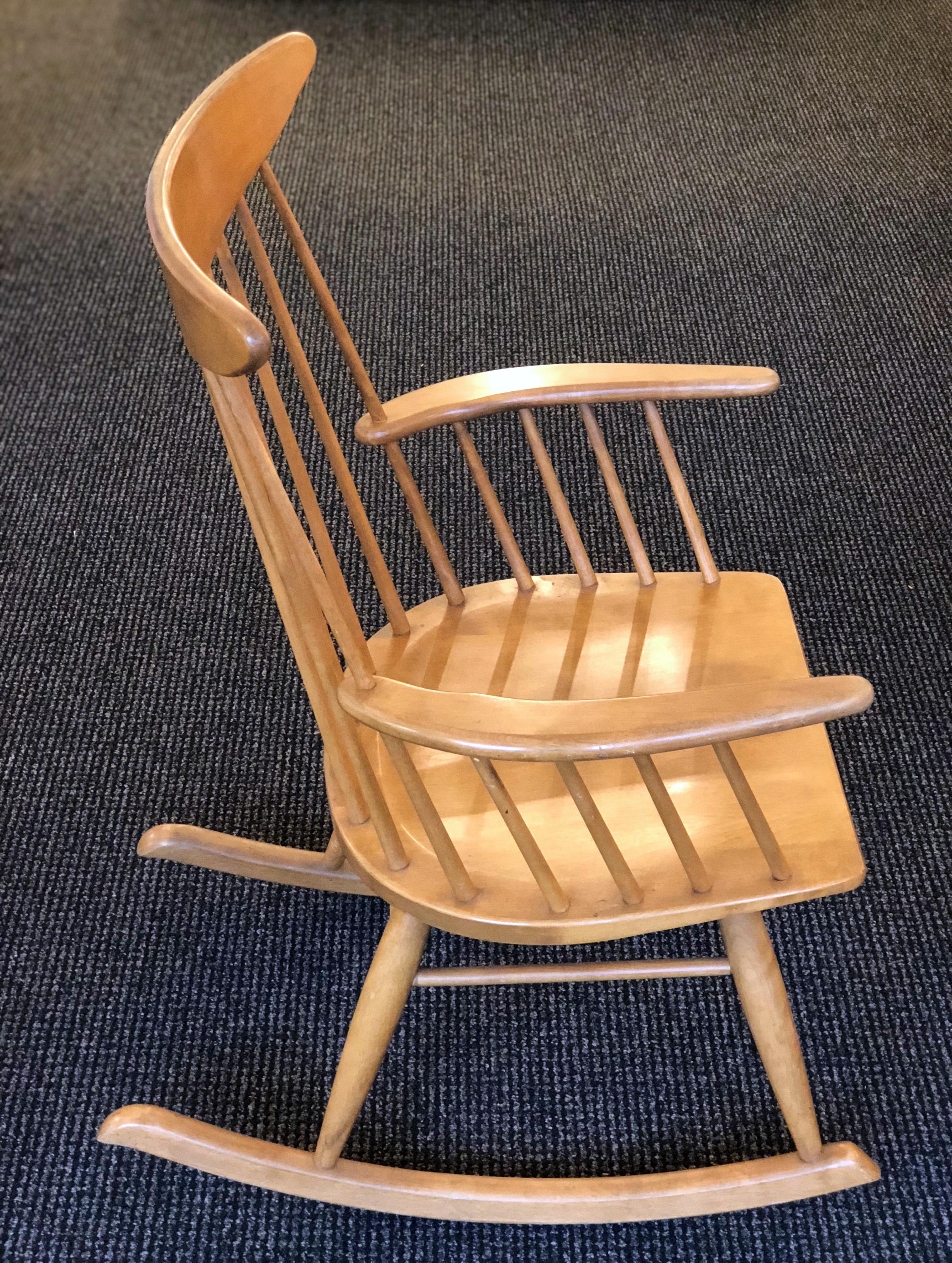 Russel Wright's Classic spindle back rocking chair for Conant Ball.