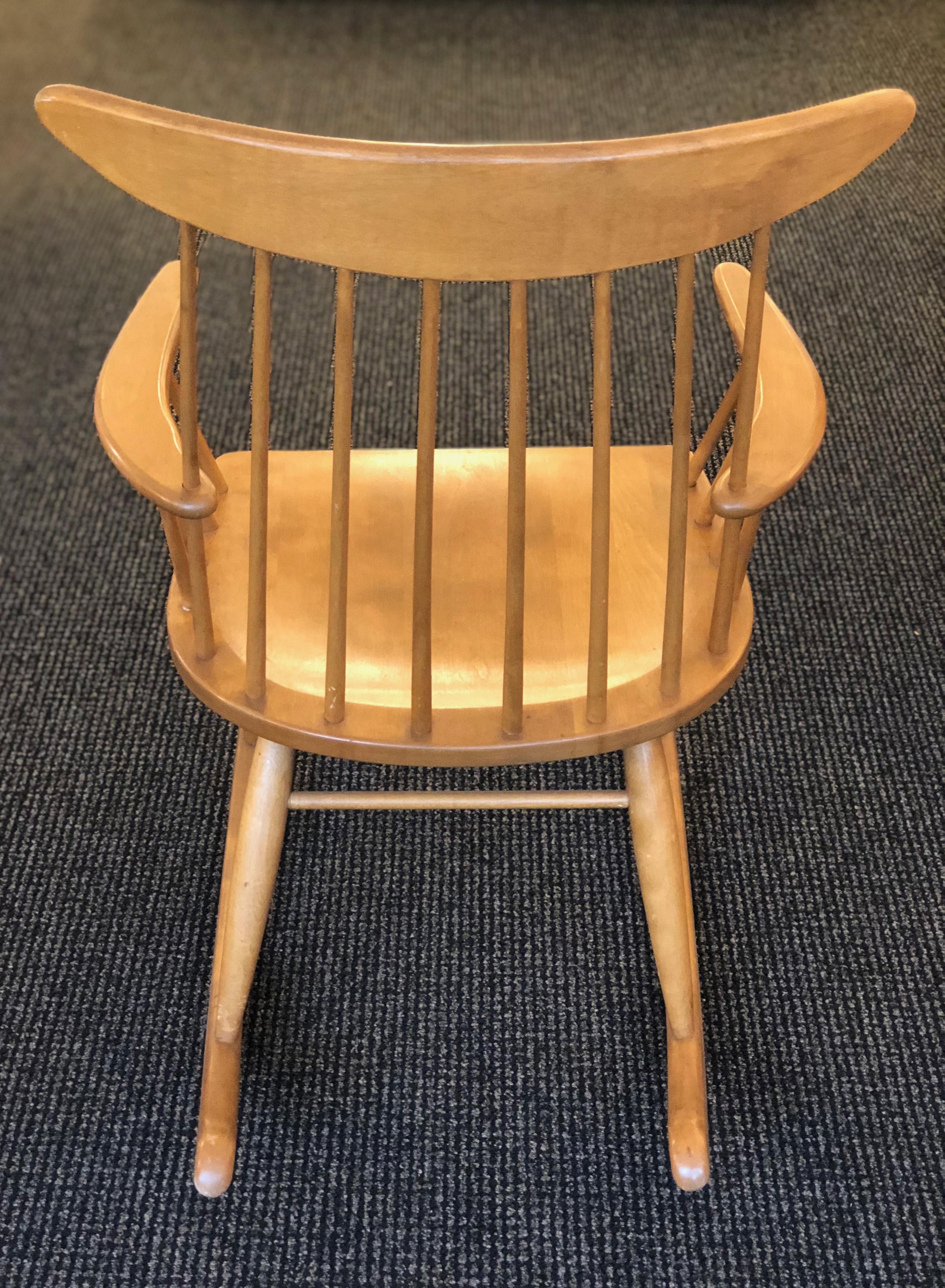 Mid-Century Modern Spindle Back Rocking Chair by Russel Wright for Conant Ball