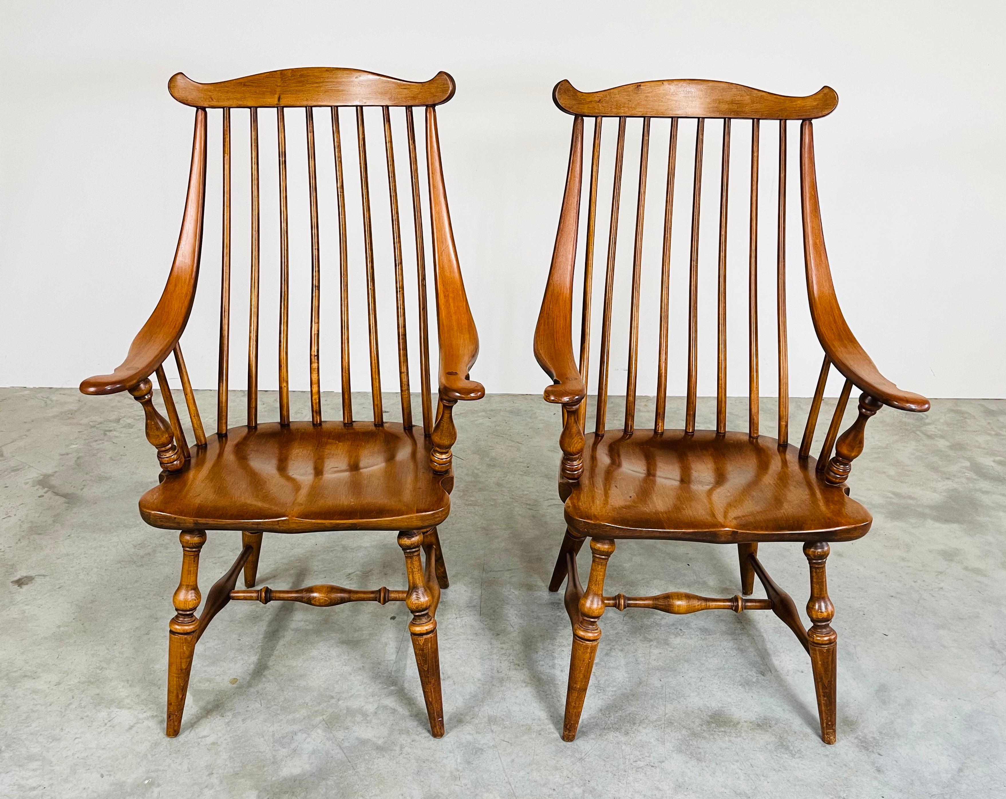 Georgian Spindle Fan-Back Windsor Chairs By Heywood Wakefield 
