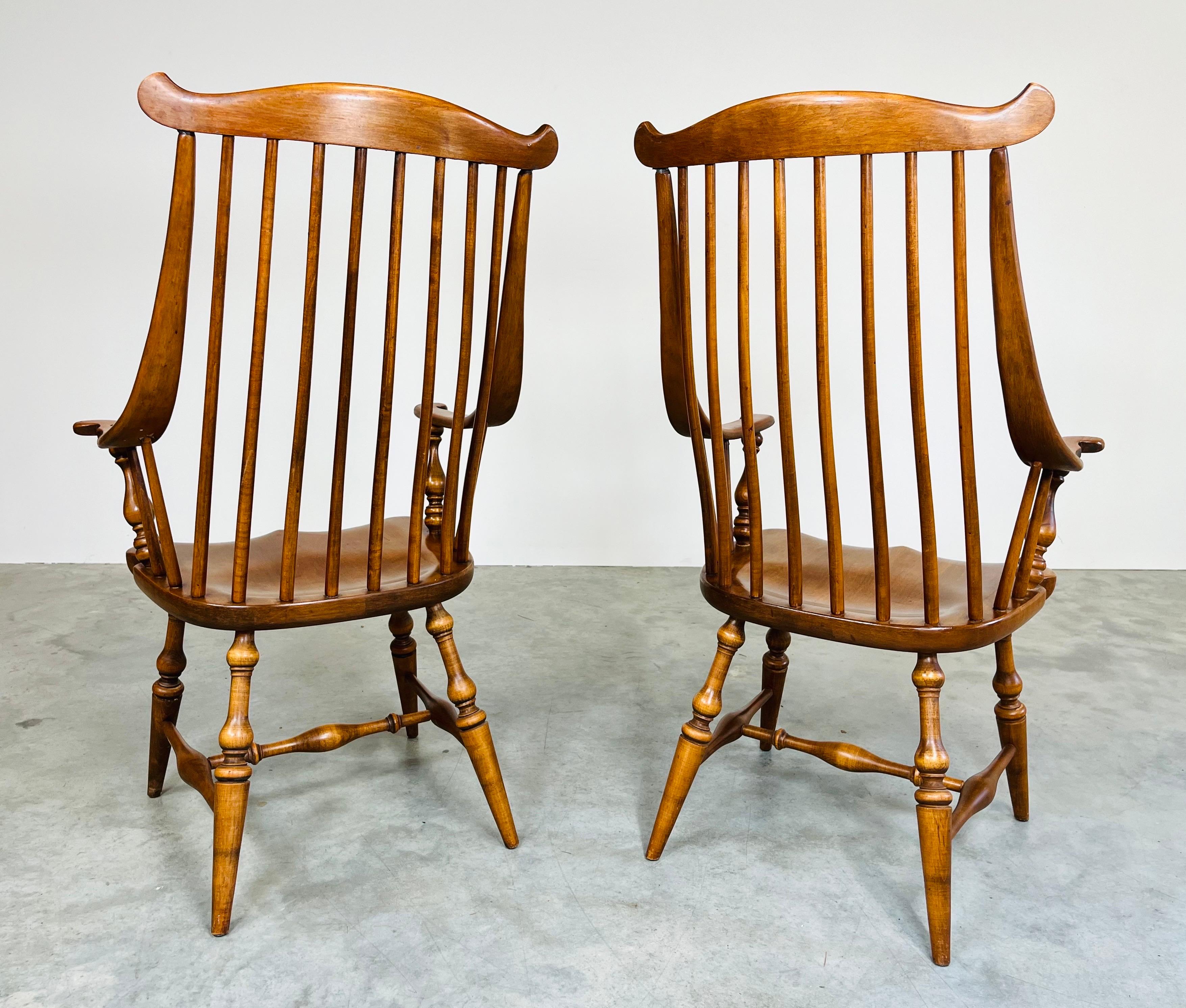 American Spindle Fan-Back Windsor Chairs By Heywood Wakefield 