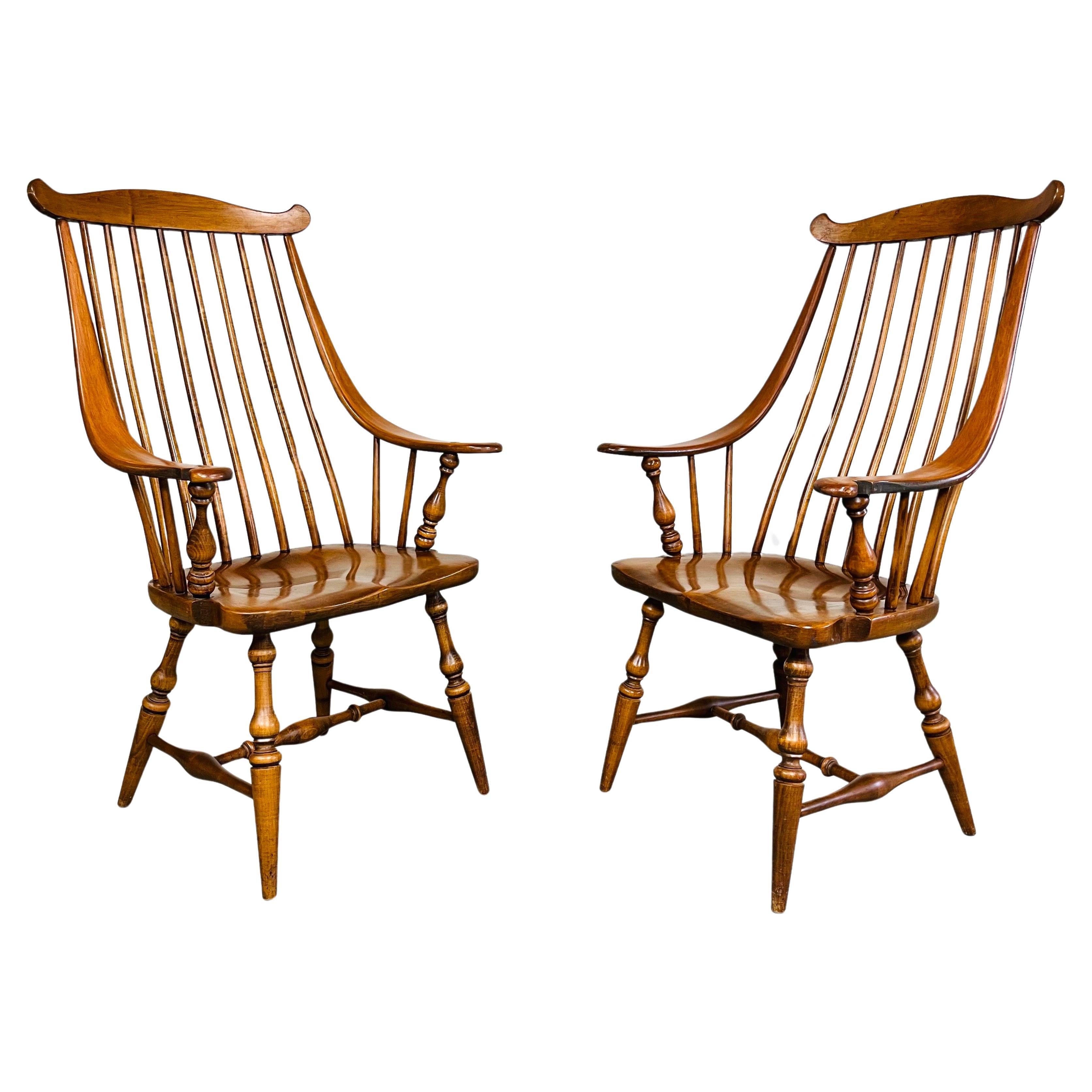 Spindle Fan-Back Windsor Chairs By Heywood Wakefield 