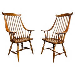 Vintage Spindle Fan-Back Windsor Chairs By Heywood Wakefield 