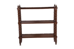 Spindle Sided Mahogany Bookcase Shelves, 1970's