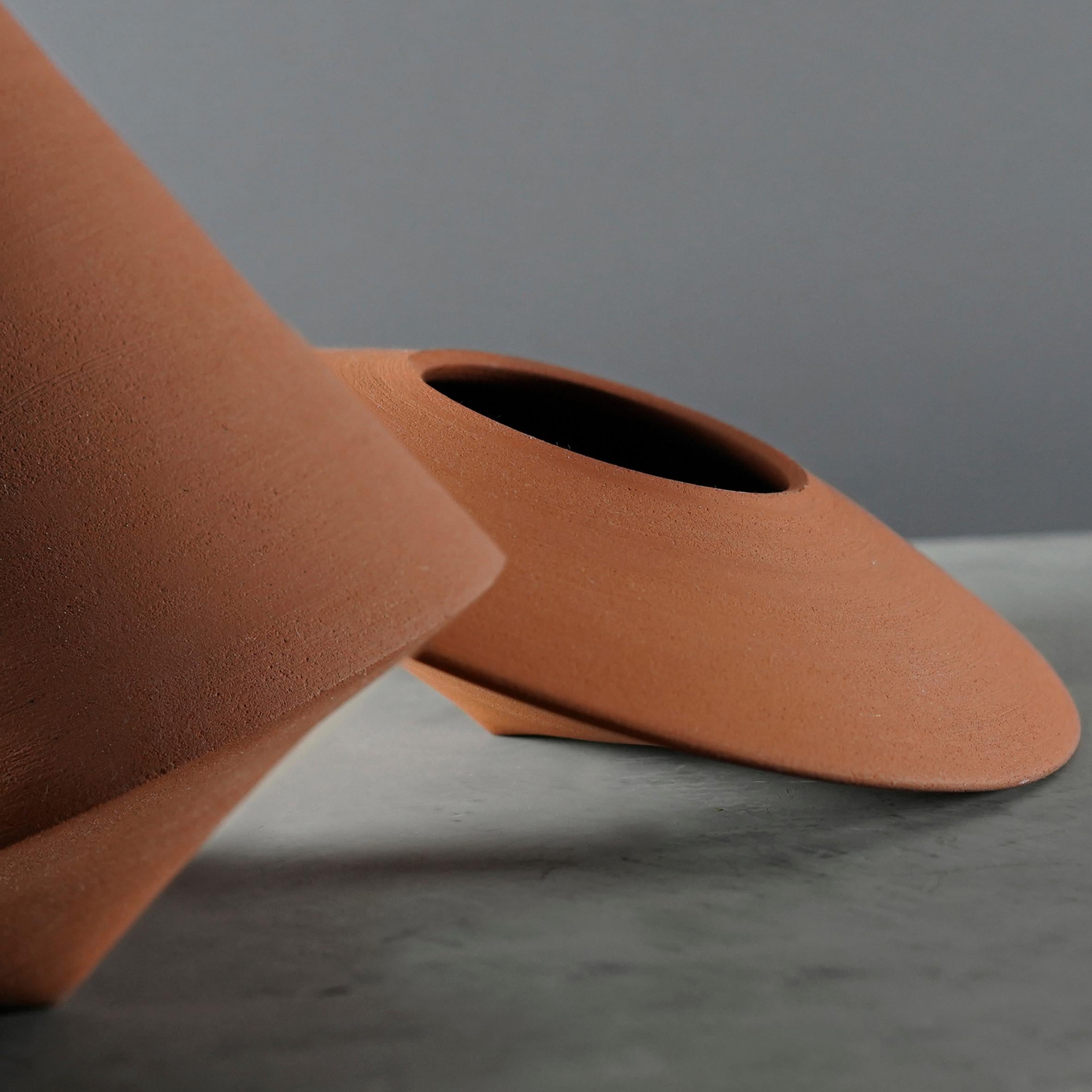 Contemporary Ceramic Vase, Handmade, lower, Terracotta, Konsepta by Claudia Issa For Sale 1