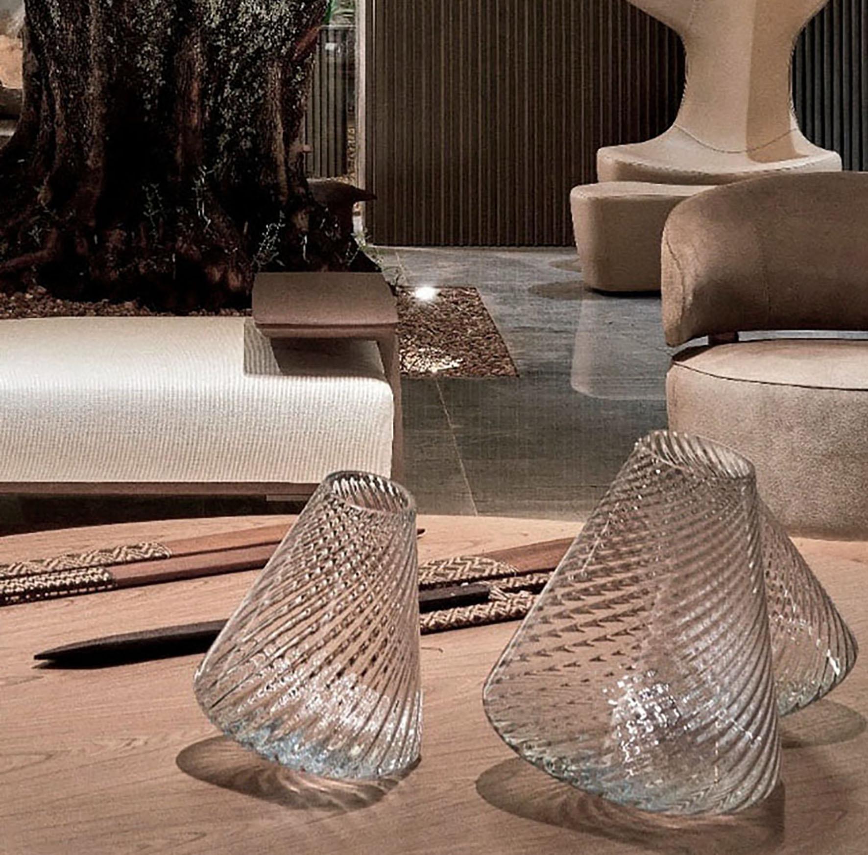 Glass Vase, handmade, medium, Crystal texture, Konsepta by Claudia Issa For Sale 5