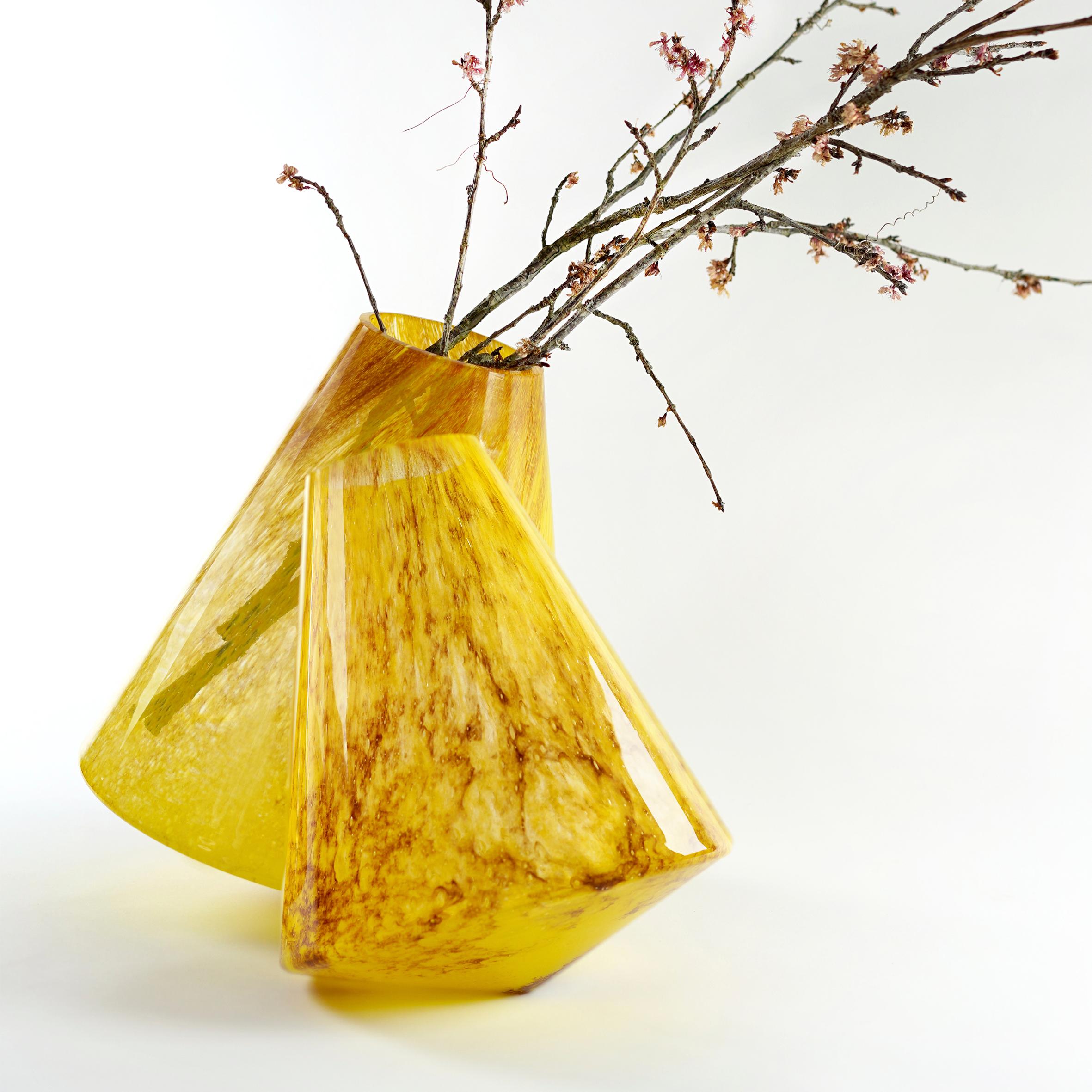 Contemporary Glass Vase, handmade, 