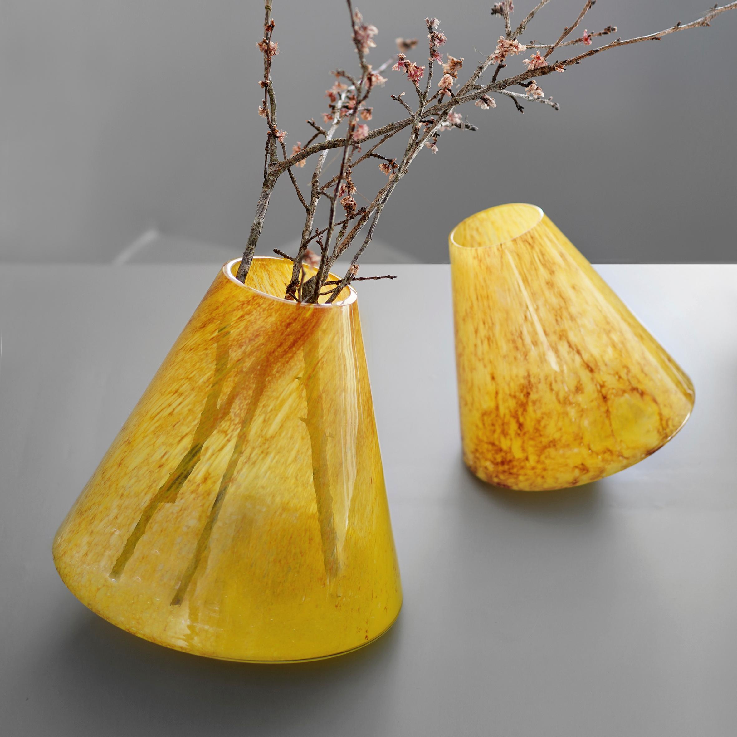 Art Glass Glass Vase, handmade, 