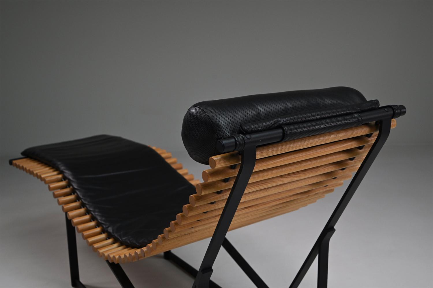 Spine back chaise longue by Peter Strassl, 1970s Germany. im Angebot 1