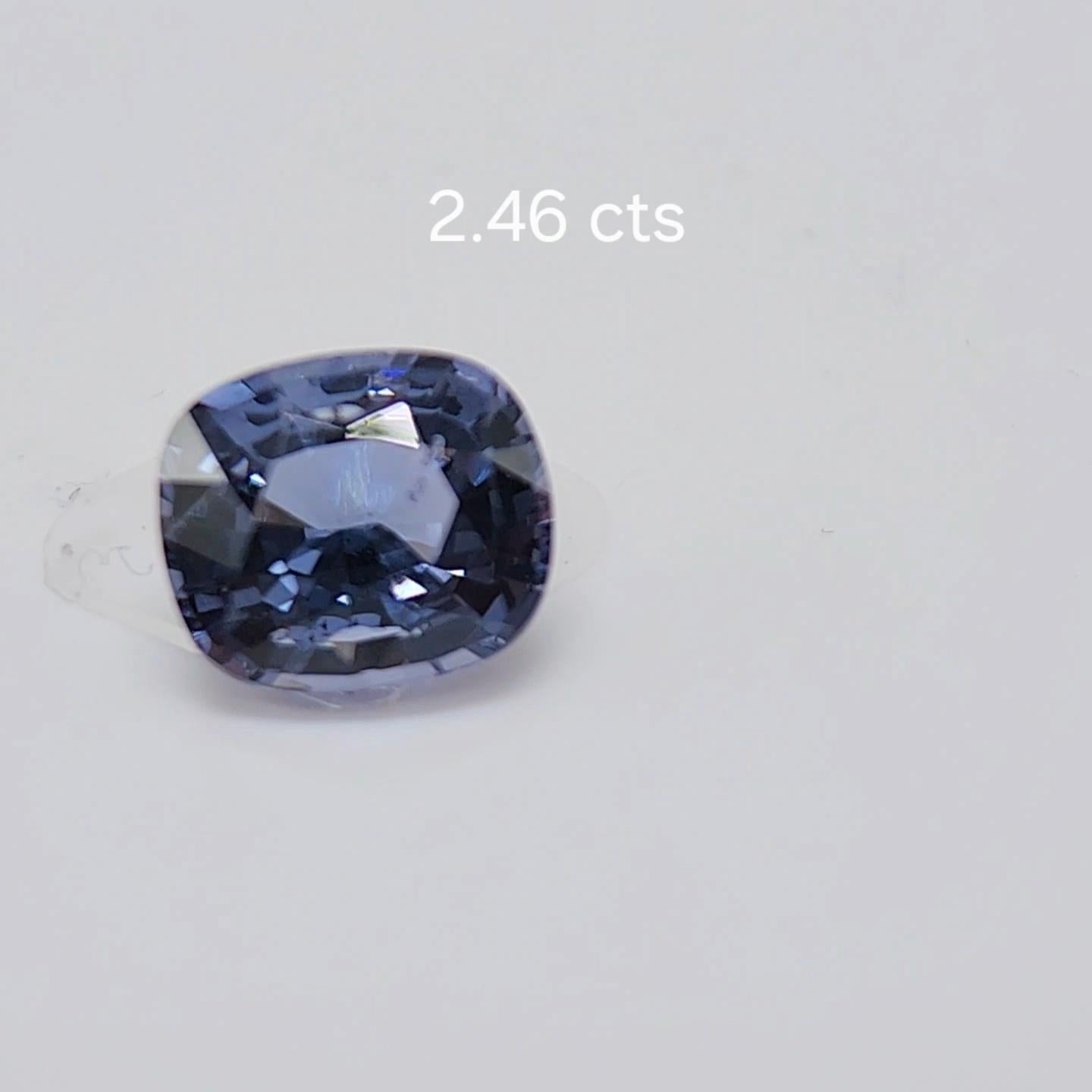 Spinello 2,46 carati. Bellissimo Spinello di colore blu proveniente dallo Sri Lanka. in vendita 11