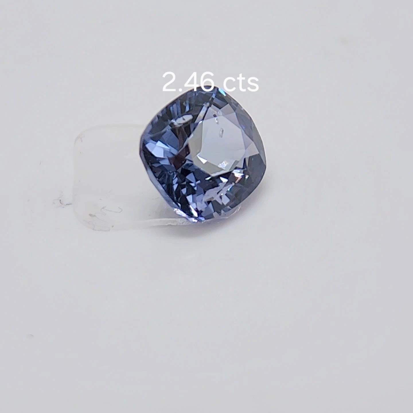 Spinello 2,46 carati. Bellissimo Spinello di colore blu proveniente dallo Sri Lanka. In condizioni Nuovo in vendita a Brooklyn, NY