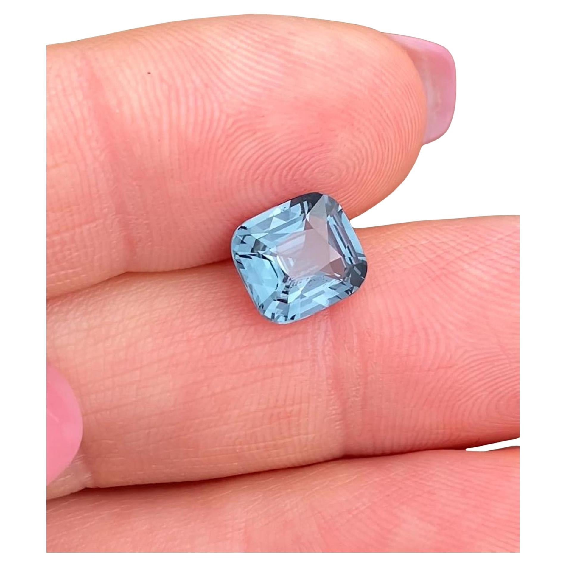 Spinel 2.61 Ct Grey-Blue loose natural gemstone, High quality, Cushion, Tanzania