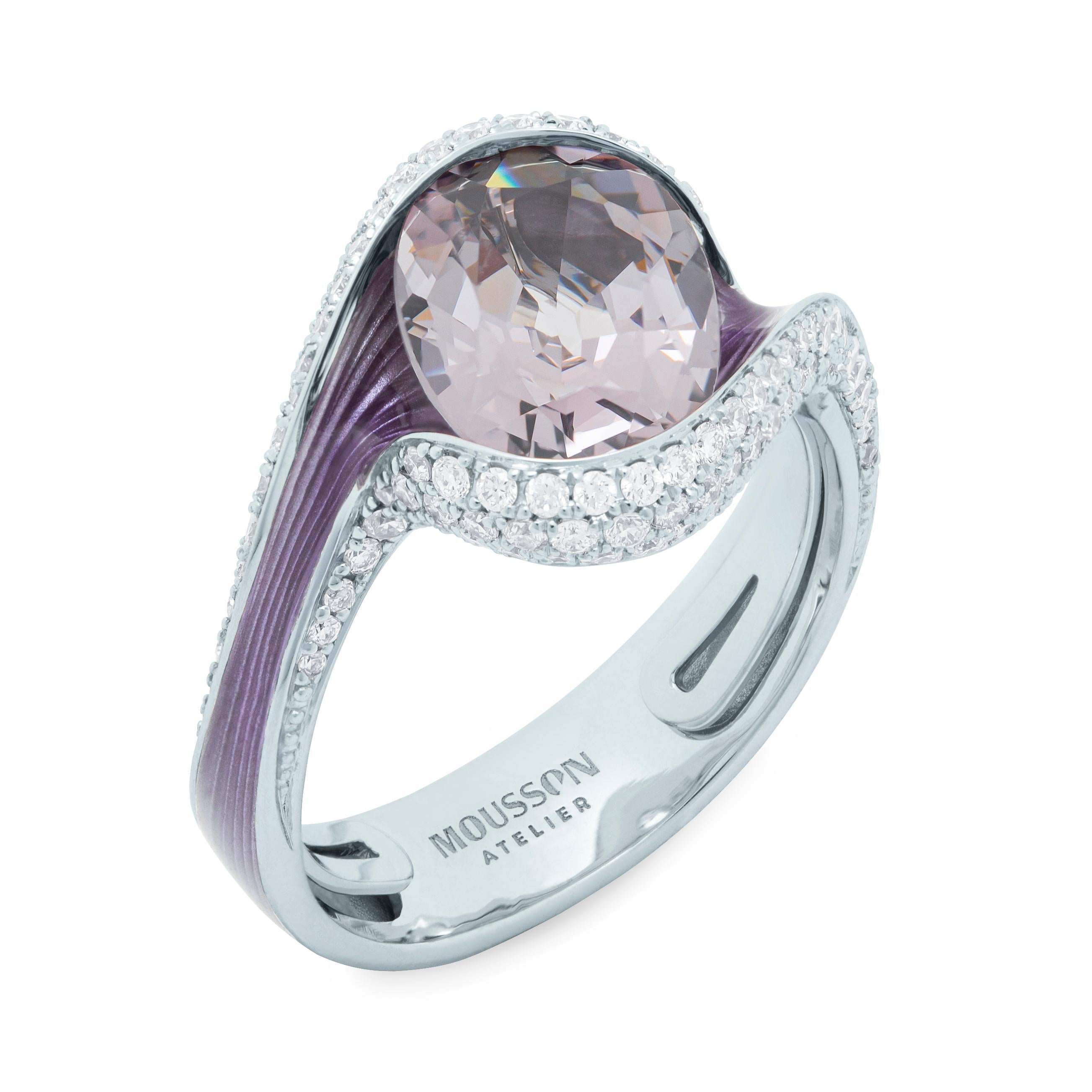 Spinel 2.95 Carat Diamonds Enamel 18 Karat White Gold Melted Colors Ring
Introducing our new Ring from so popular Melted Colors Collection. This collection is filled with all the colors of the rainbow. All stones are perfectly matched in color with