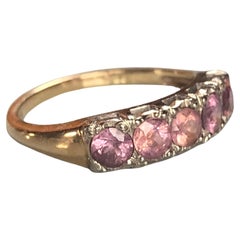 Spinel 5-Stone Band 14 Karat Yellow Gold Ring Vintage