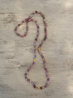 Spinel and 18 Karat Yellow Gold Mala / Prayer / Meditation Necklace