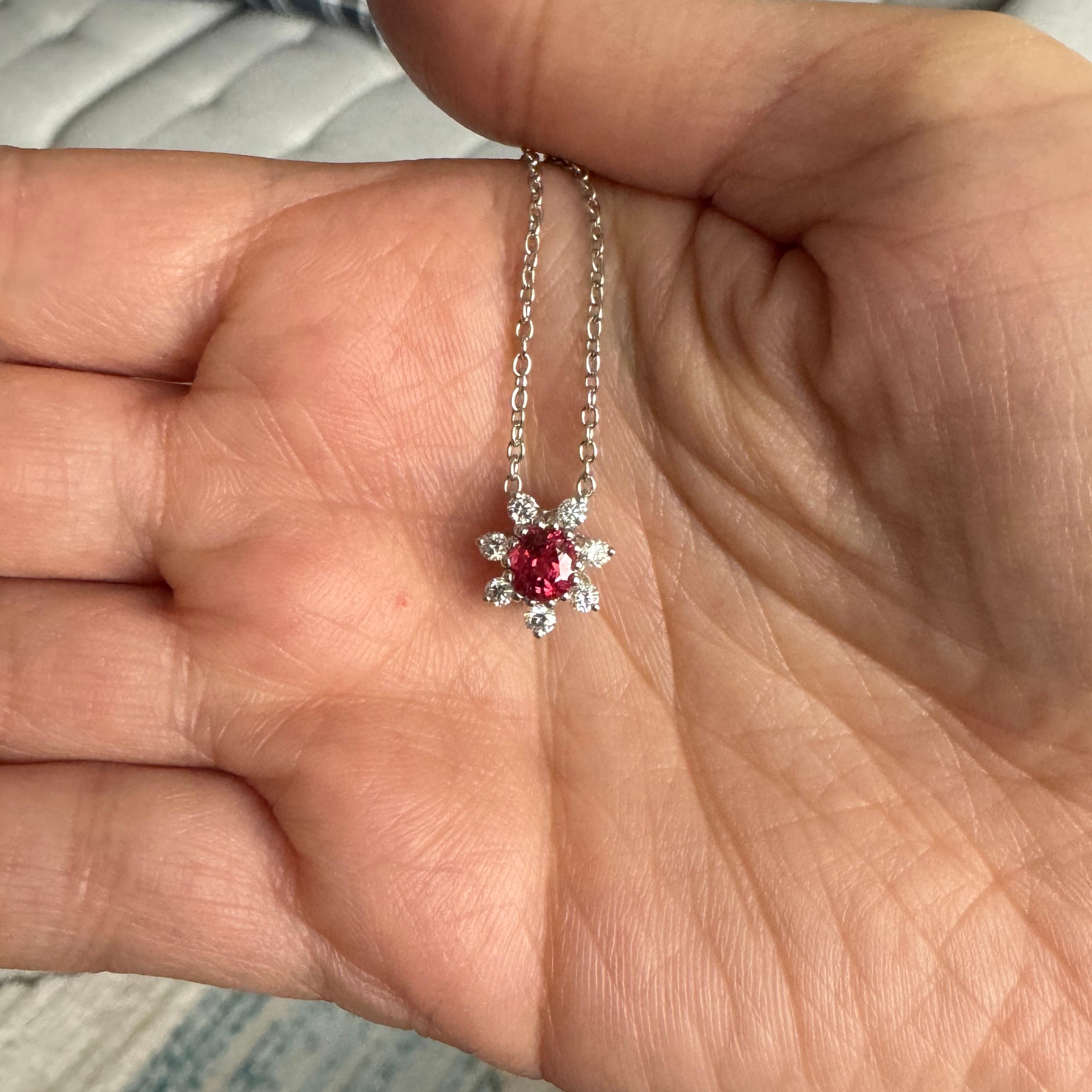 Spinel and Diamond Pendant In New Condition For Sale In New York, NY