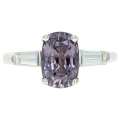 Spinel and Diamond Ring, 14 Karat White Gold Engagement 3.17 Carat