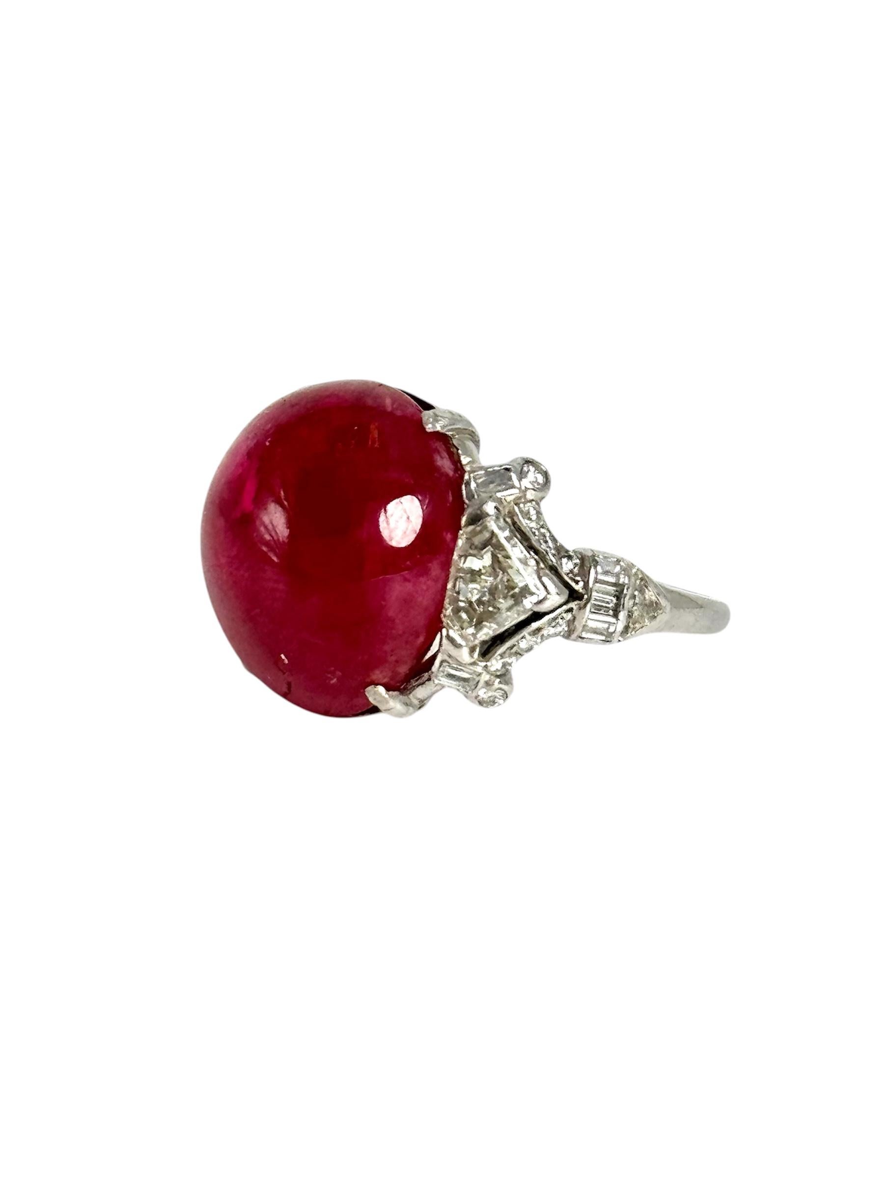 Bague en spinelle et diamant en vente 1