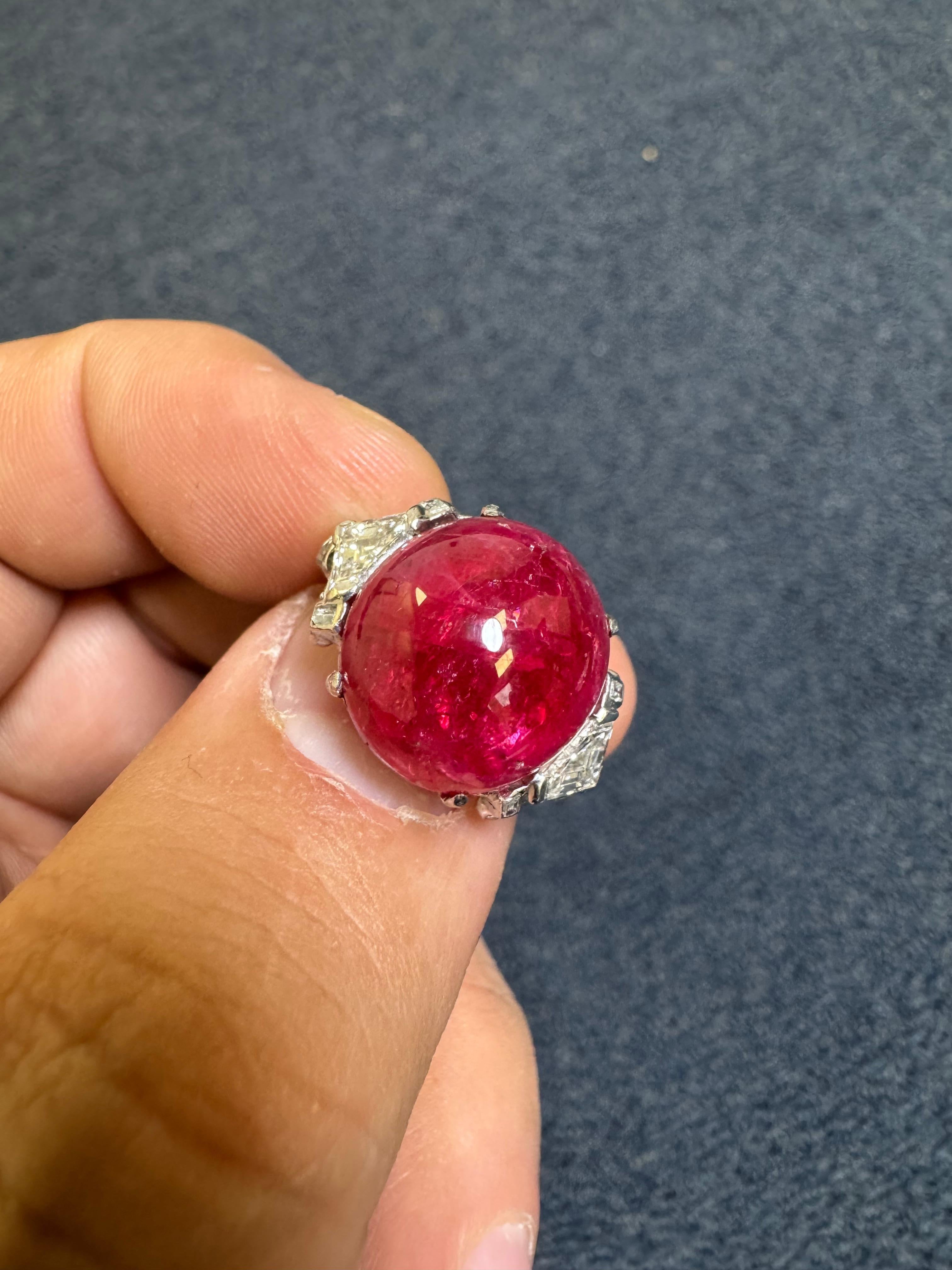 Bague en spinelle et diamant en vente 3