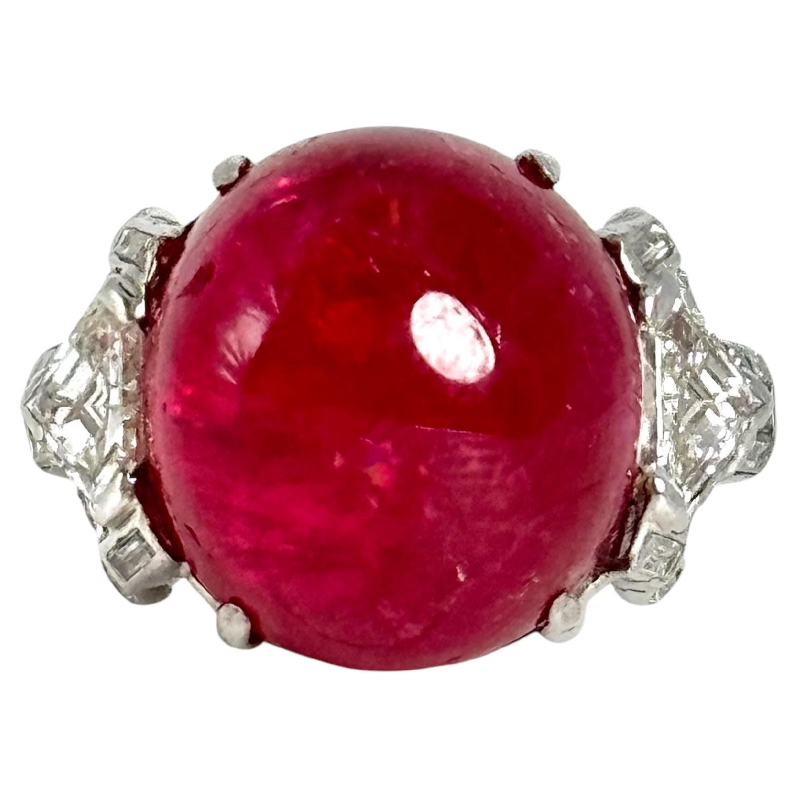 Spinel and Diamond Ring