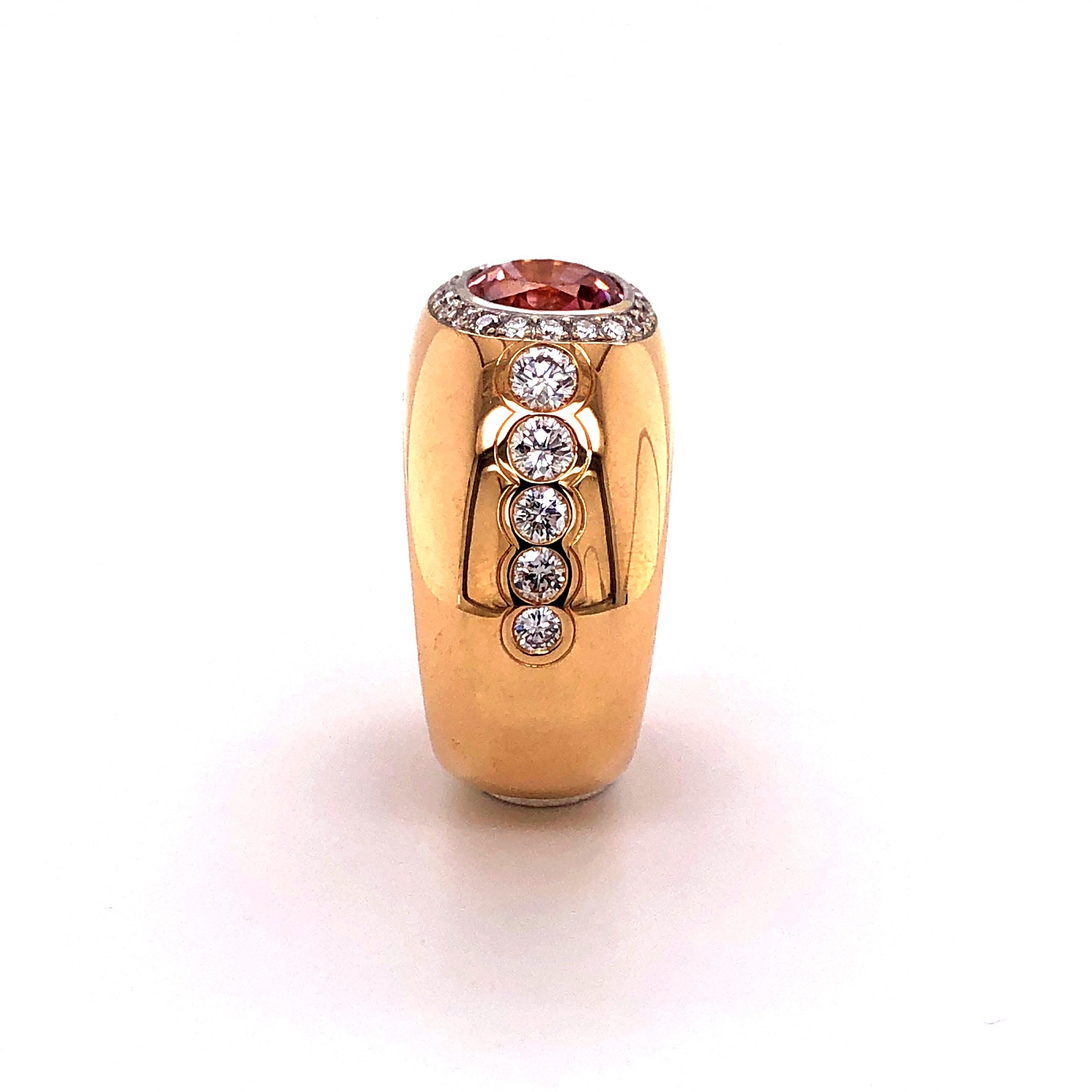 Spinel and Diamond Ring in 18 Karat Rose Gold 2