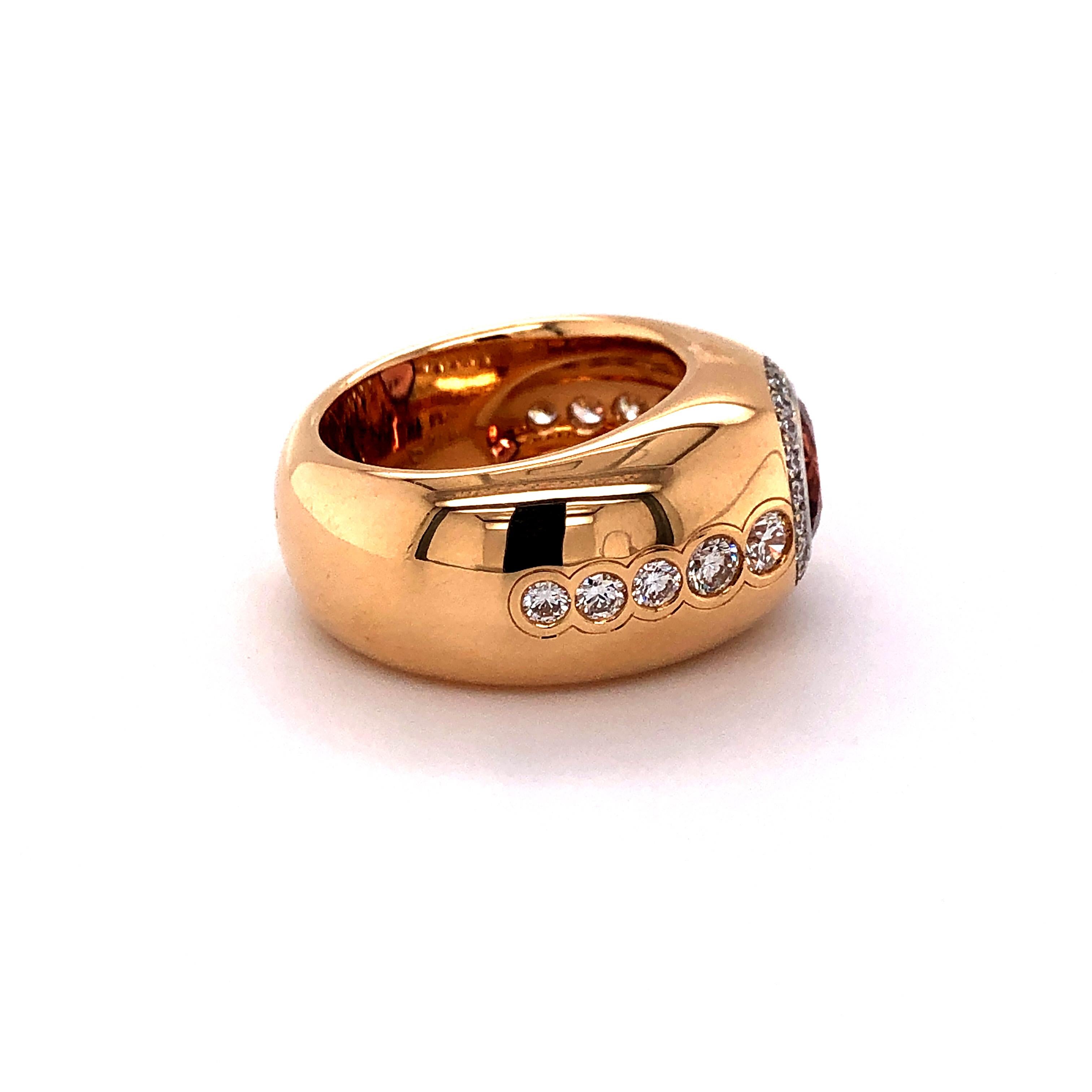 Spinel and Diamond Ring in 18 Karat Rose Gold 3