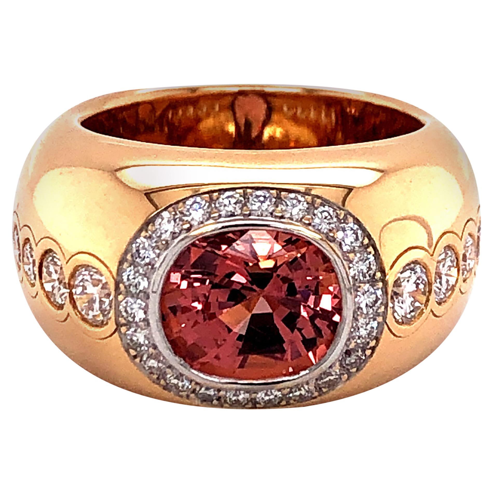 Spinel and Diamond Ring in 18 Karat Rose Gold