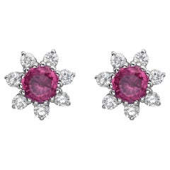 Spinel and Diamond Stud Earrings