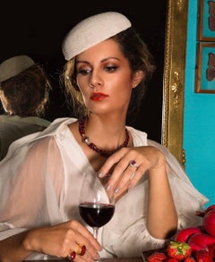 Spinel and Garnet 5 Strand Necklace with a Large Garnet in Sterling Silver Clasp