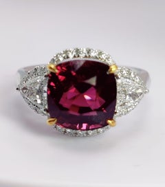 Spinel Blossom - Burmese Spinel Classic Ring with Diamonds in 18K
