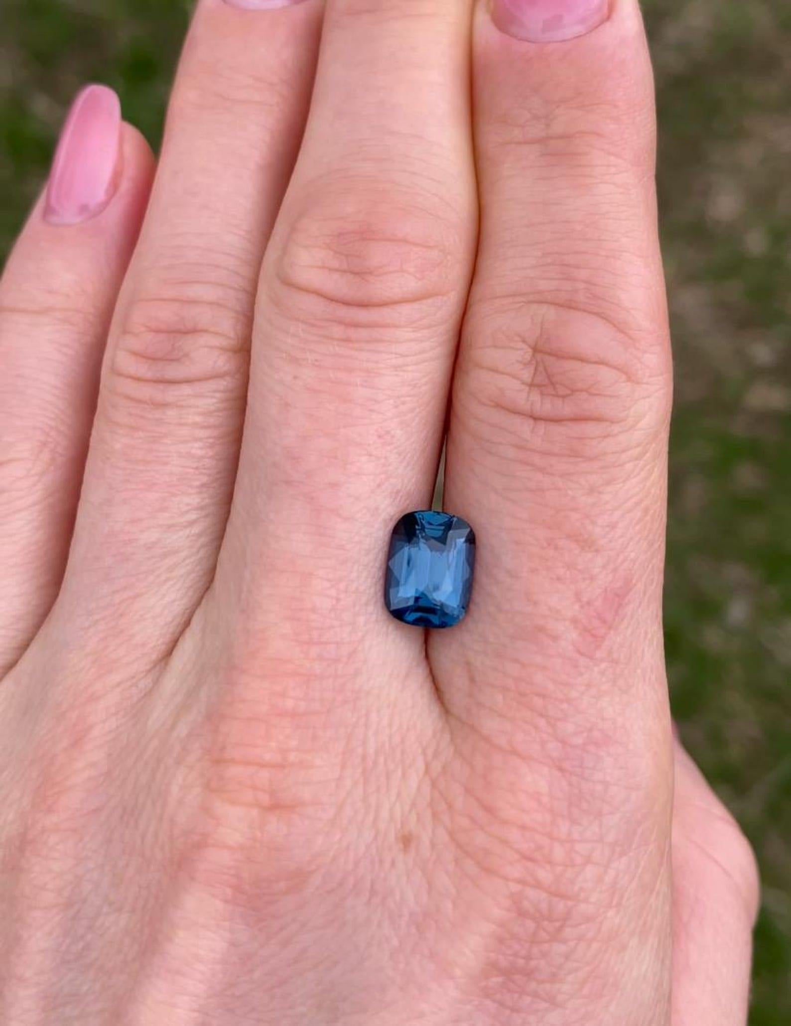 Natural Cobalt Blue Spinel Loose  gemstone Origin Tanzania!

Laboratory certified GFCO
Gemstone Color: Blue
Gemstone Type: Spinel
Gemstone size: 9.98x7.50x5.31mm
Gemstone Shape: Cushion Cut
Gemstone Creation: Natural
Gemstone Treatment: Not