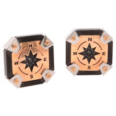 Spinel Compass Style Fashion Cufflinks