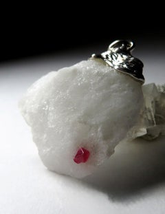 Spinel crystal necklace silver Red Raw protection necklace natural