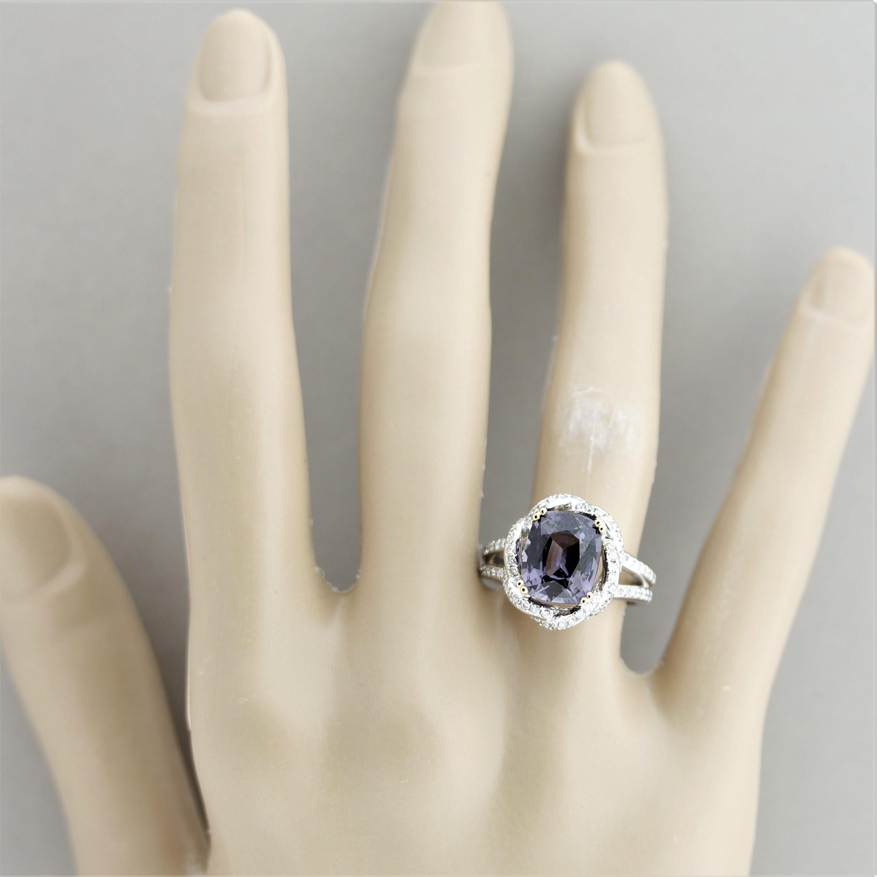 Spinel Diamond Gold Ring For Sale 4