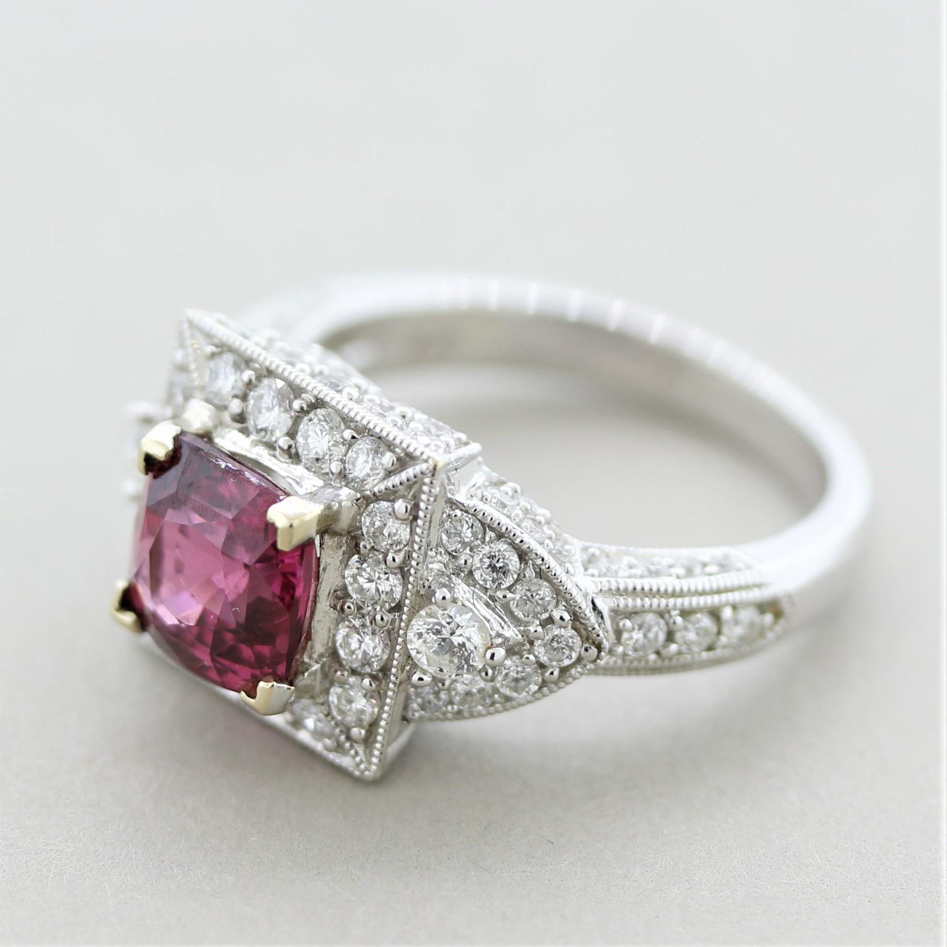 Mixed Cut Spinel Diamond Gold Ring For Sale