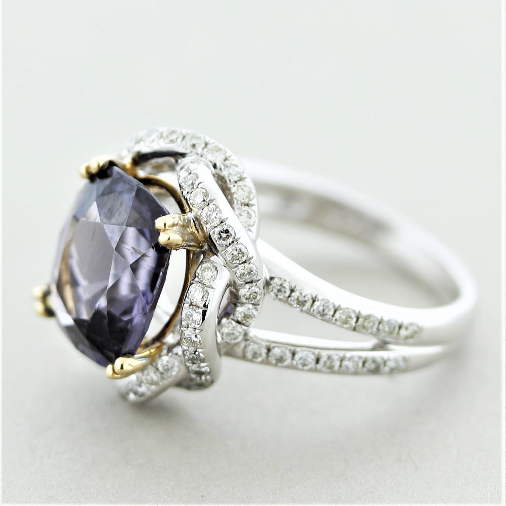 spinel and diamond ring