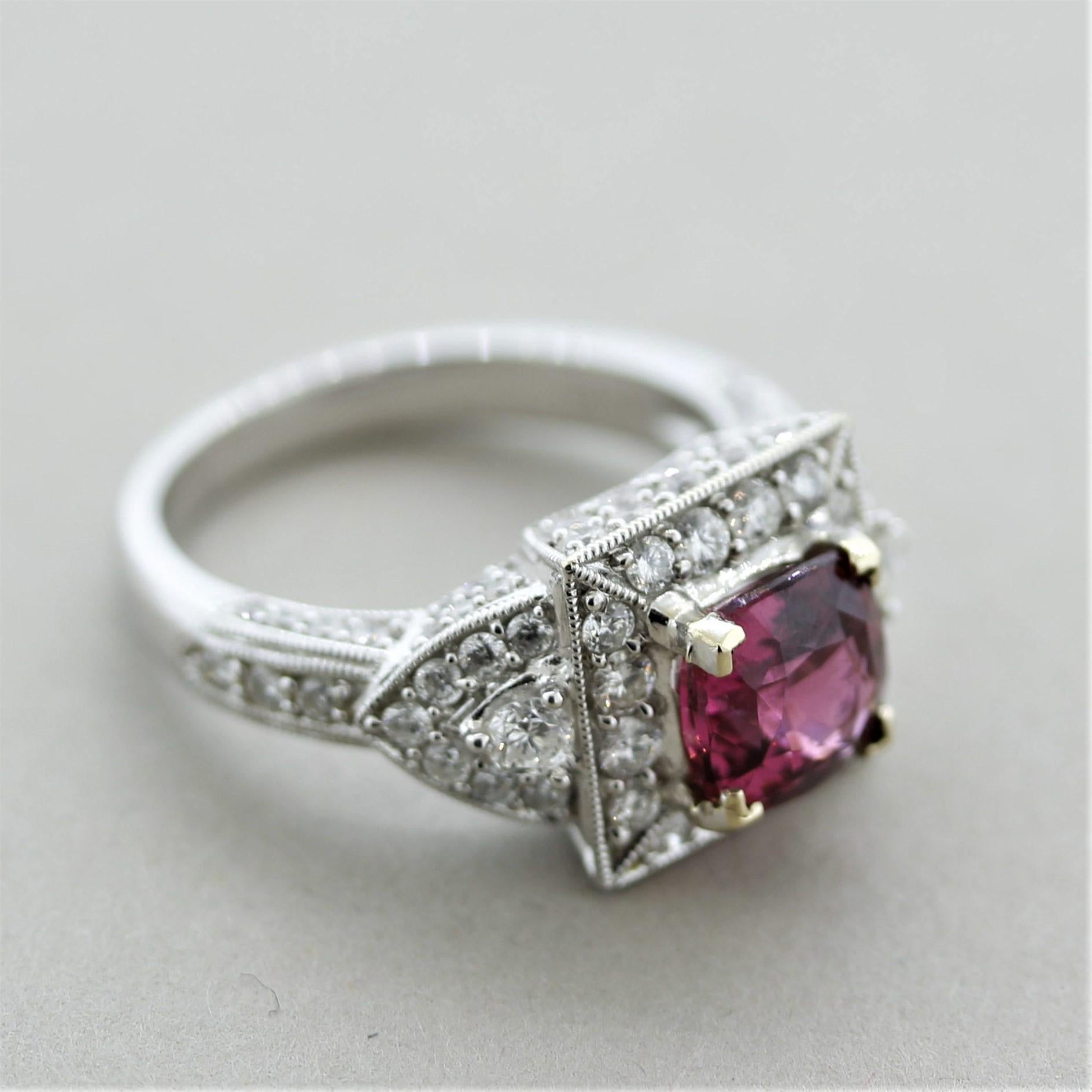 Spinel Diamond Gold Ring For Sale 3
