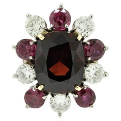 Espinela Diamante Rubí Anillo de Platino y Oro, Certificado GIA