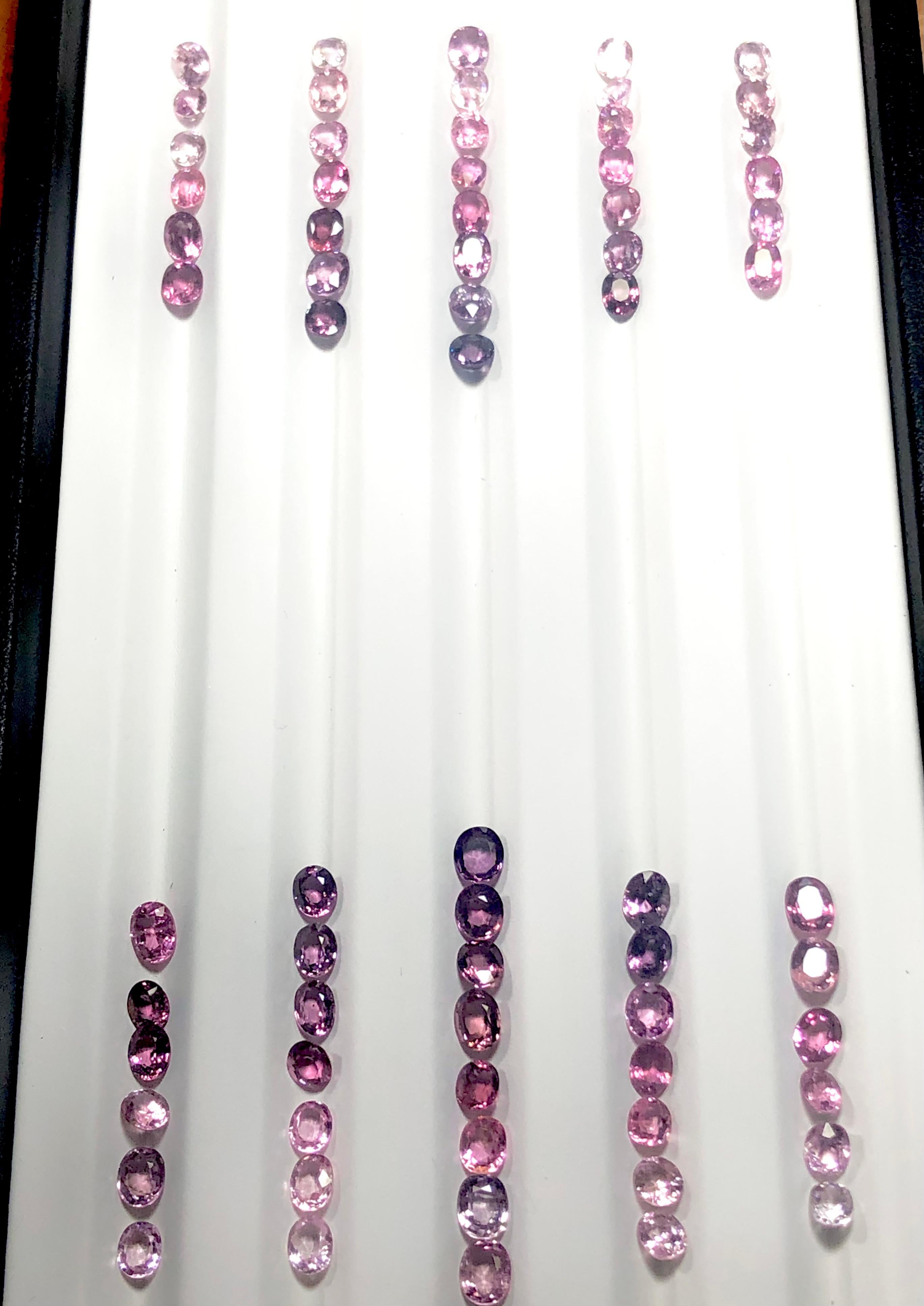 Oval Cut 54.50 Carat Lot of exclusive Spinel 68 Pcs No Heat Gemstone For Sale