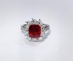 Spinel Flame - Designer Burmese Spinel with Diamonds in 18K