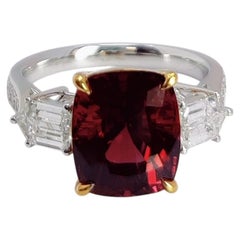 Spinel Inferno - Natural Vietnamese Spinel set with Diamonds in Classic Ring
