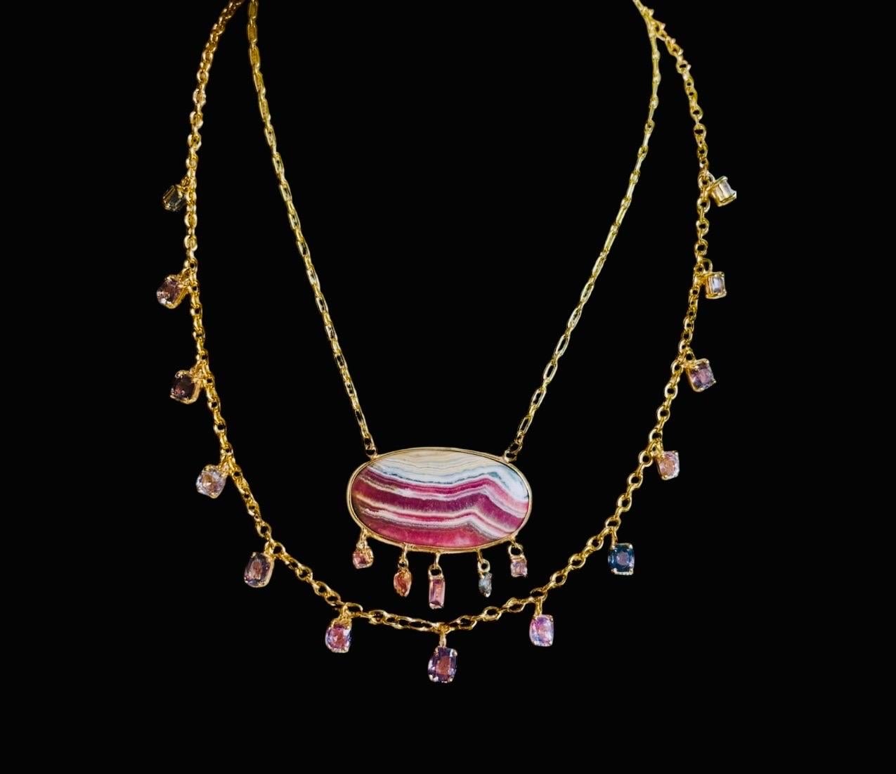 Collana di spinello con oro 14k in vendita 2