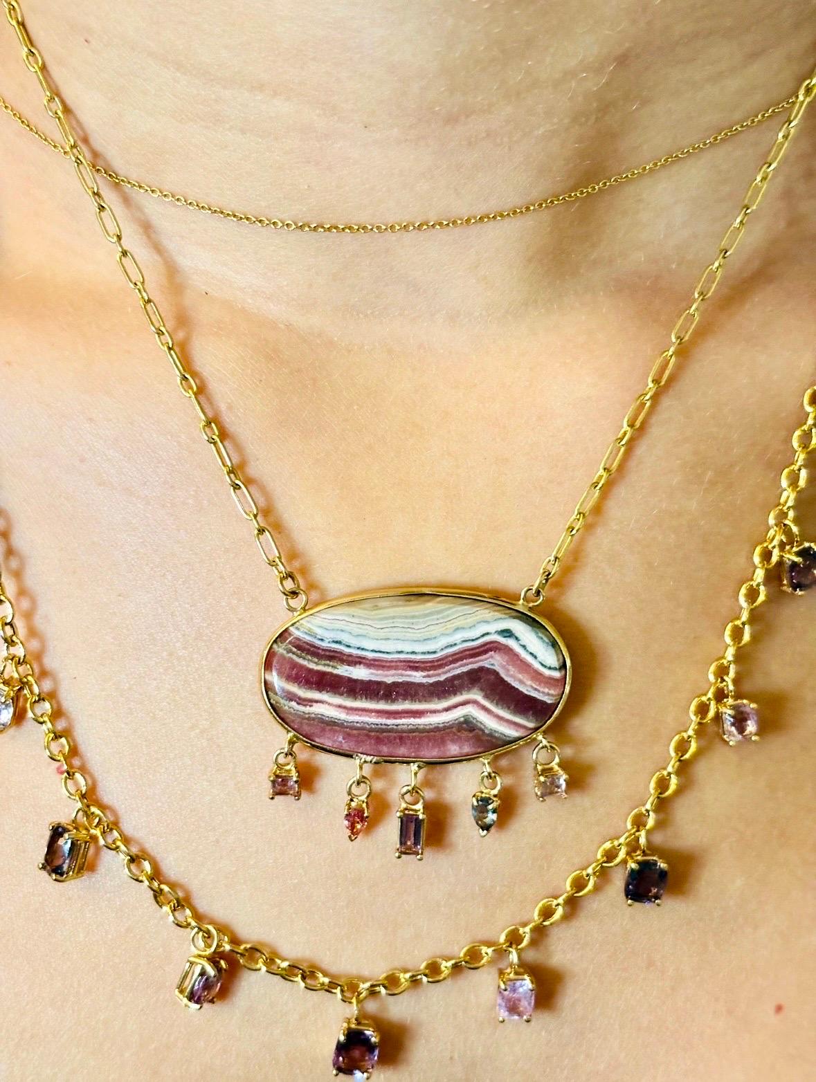 Collana di spinello con oro 14k in vendita 3