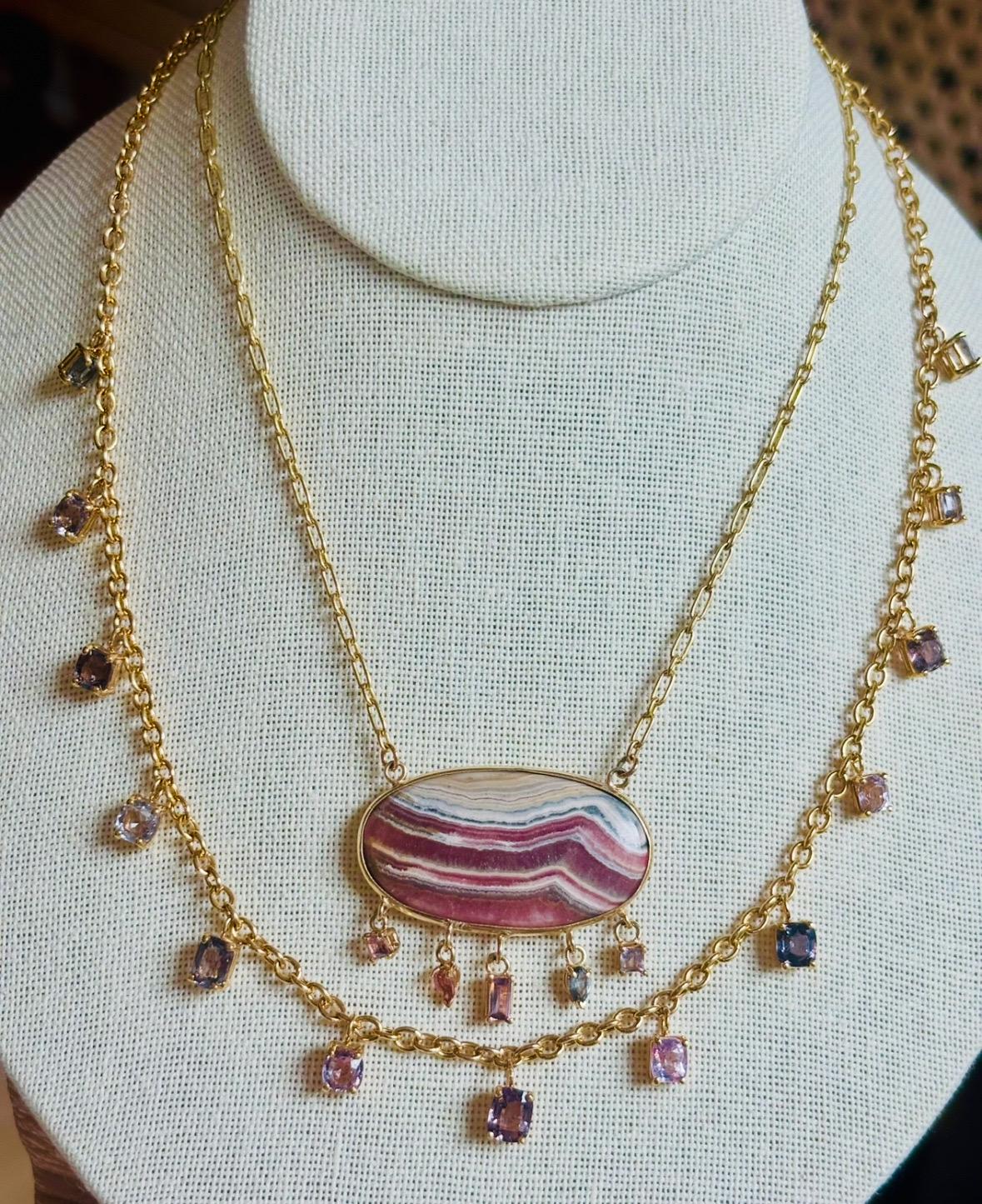 Collana di spinello con oro 14k in vendita 4