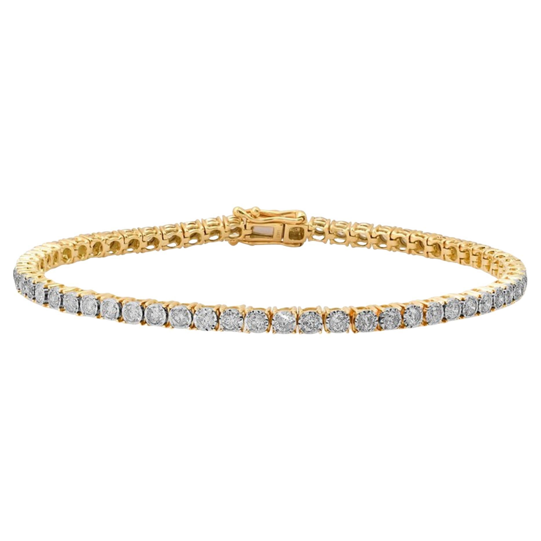 Spinel Radiance 14K (or 18k upon request) Yellow Gold Tennis Bracelet For Sale