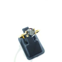 Spinel Ring Diamond Cut Gold Plated Unisex Ring For Men Women Black Rings