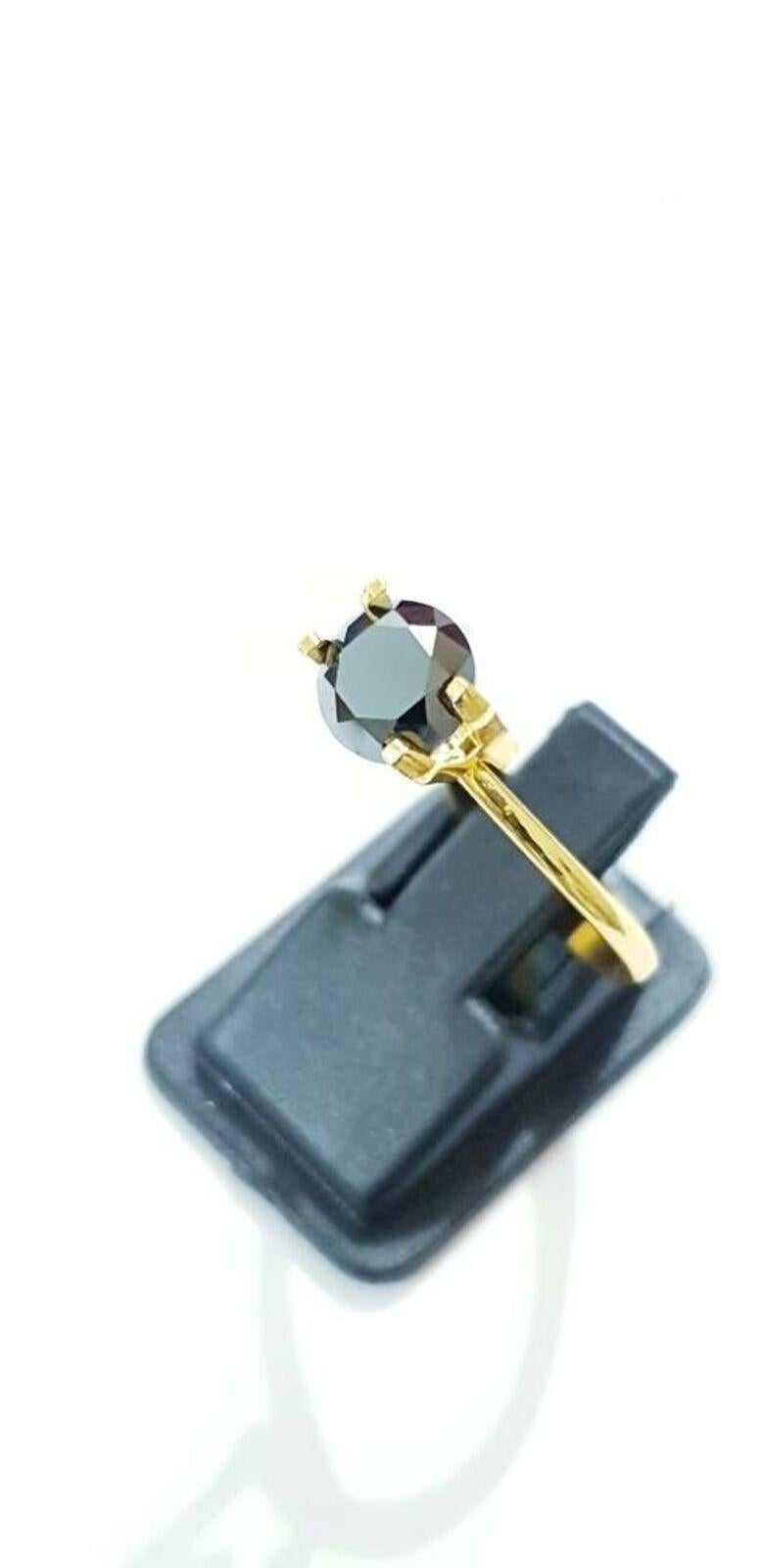 Spinel Ring Diamond Cut Gold Plated Unisex Ring For Men Women Black Rings  For Sale 2