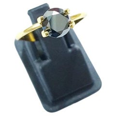 Spinellring Diamantschliff vergoldet Unisex-Ring für Männer und Damen Schwarze Ringe mit Spinellschliff 