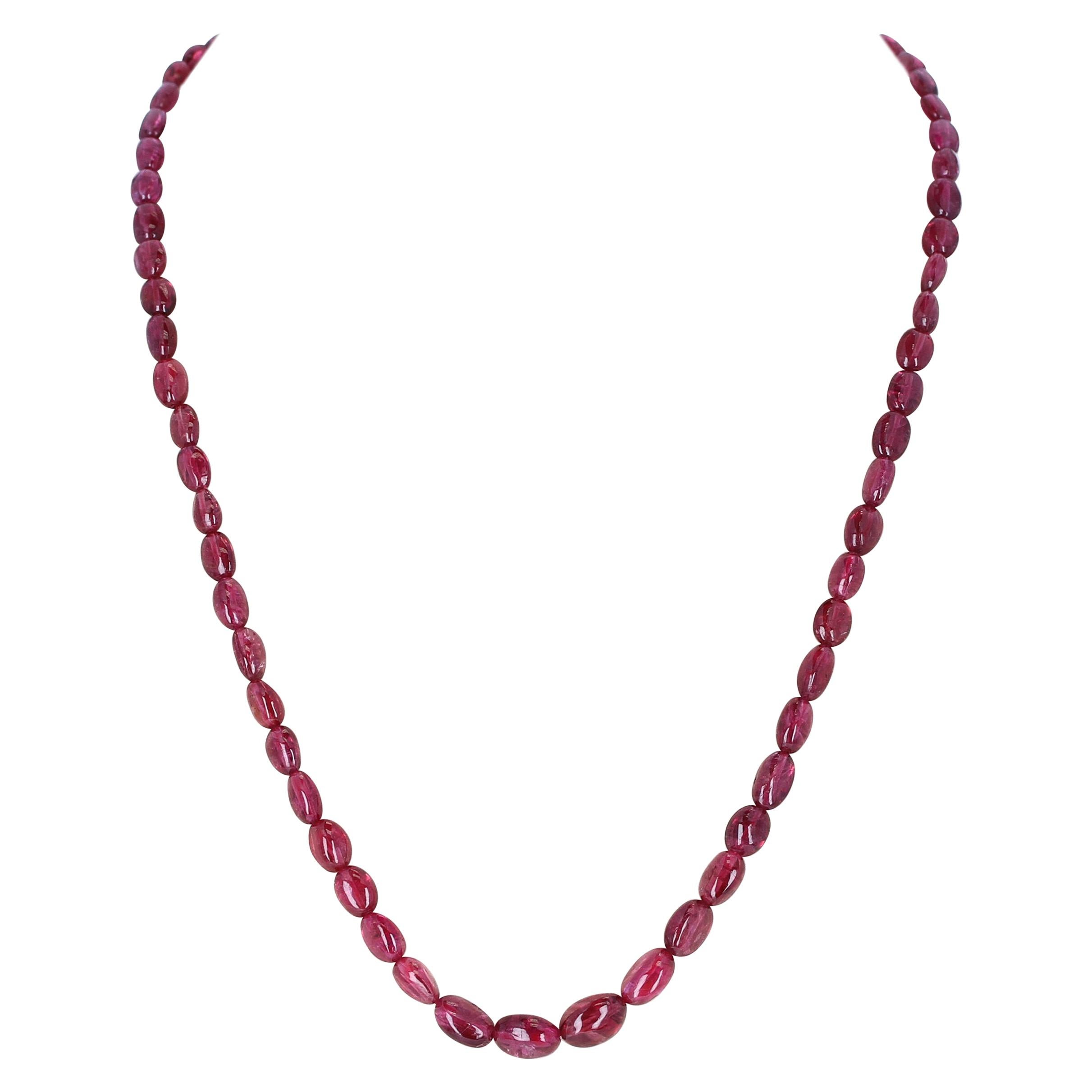 Spinel Smooth Tumbled Beads Necklace, Toggle Clasp